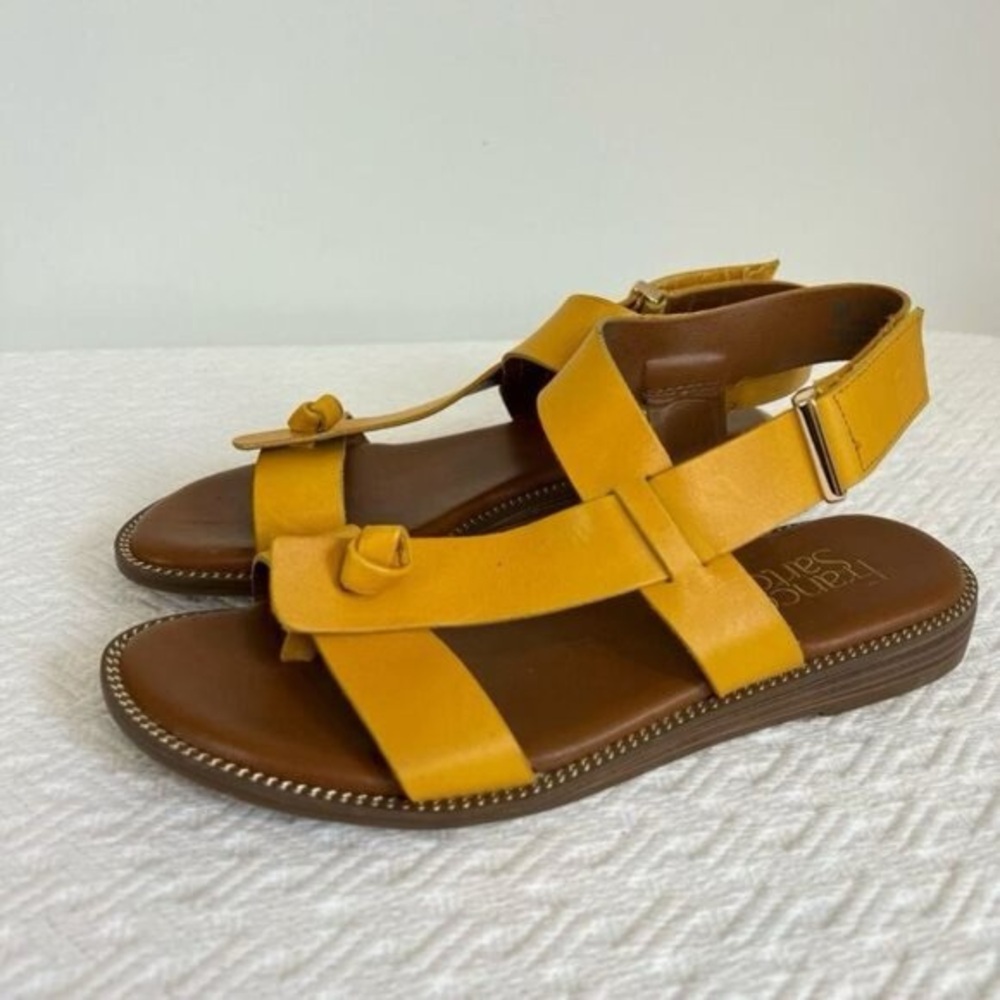 Franco Sarto Glenni GoldenrodHispacho Leather Sandals Womens 6M Strappy Yellow
